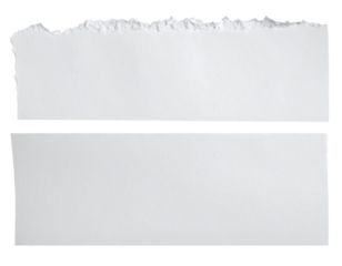 ripped white paper banner set with rough edges, torn paper strip collection for design