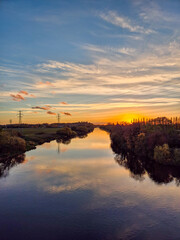 Fototapeta premium A beautiful sunset over the river Trent in Nottingham, UK.