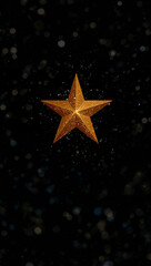 黒の静けさと金の温度が交差し年の瀬の時間感覚をやさしく写す縦構図で用途を選ばず長く使える祝祭モチーフ. 生成AI