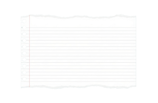 Torn lined paper sheet isolated on transparent background