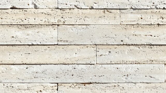 Seamless vertical movement of a beige travertine stone wall with horizontal alignment. Landscape Modern background loop.
