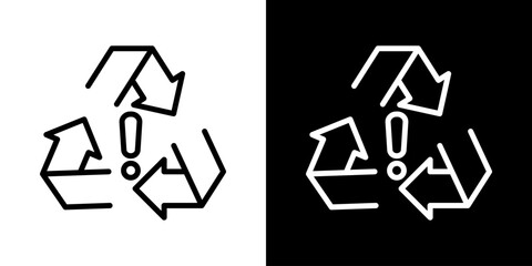 Recycling  Icon Of Line Black And White Style 