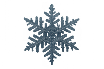 Snowflake featuring a detailed blue ice crystal, visualizing cold, winter, and fragile beauty. Ideal for seasonal designs and themes