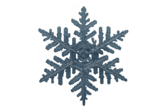 Snowflake featuring a detailed blue ice crystal, visualizing cold, winter, and fragile beauty. Ideal for seasonal designs and themes - Powered by Adobe