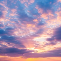 Fototapeta premium Beautiful Sunset Sky with Pink and Blue Clouds
