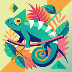 chameleon cartoon illustration