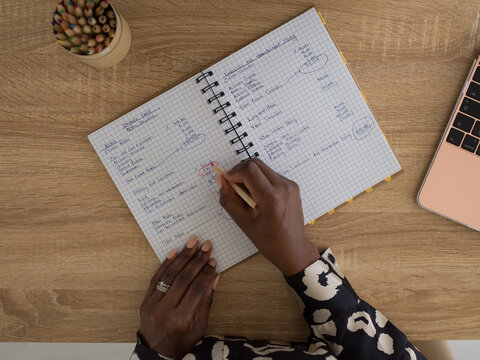 Woman calculating project budget