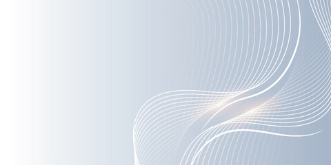 Modern abstract background with glowing white lines. Digital future technology concept for covers, banners, presentations, and certificates. Vector illustration.