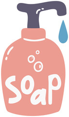 Liquid Soap Bottle Illustration. Editable Color Vector