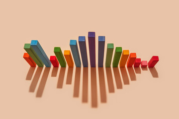 Color bars with long shadows, mixed chart