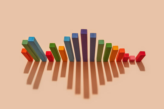 Color bars with long shadows, mixed chart