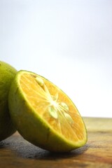 The fresh calamansi fruit or kasturi orange for a drink that is rich in vitamin C, fiber and antioxidants