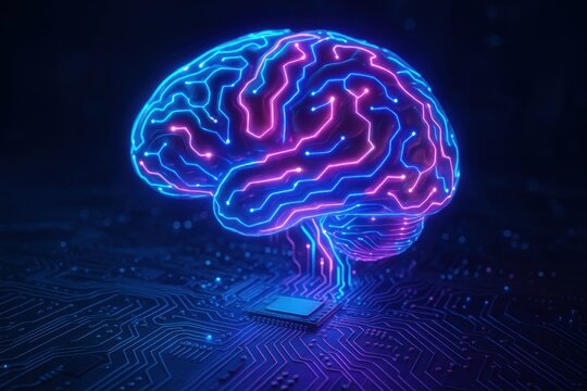 Digital Brain: A captivating depiction of a digital brain, glowing with intricate circuits and pathways, symbolizing the power of artificial intelligence and the future of technology.
