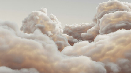 A close-up, abstract view of fluffy, organic shapes resembling clouds or cotton. The textures are soft and inviting, with subtle variations in color and light.