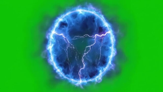 Full Green Screen Effect with smoke energy dimensional portal 3d animation lightning rendering 4k distortion, overlay, glitch, static noise, scan lines on black background, animated video loop