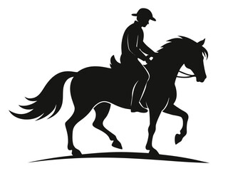 Horse riding silhouette vector illustration