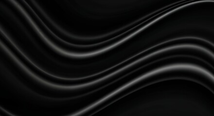 Elegance in Black Silk:  A close-up captures the flowing, sensuous folds of a dark silk fabric, highlighting its luxurious texture and depth. 