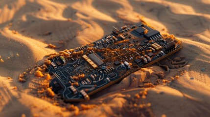 Circuit Board in Desert Sand