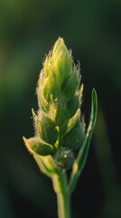 Close-up of a Green Clover Flower Bud