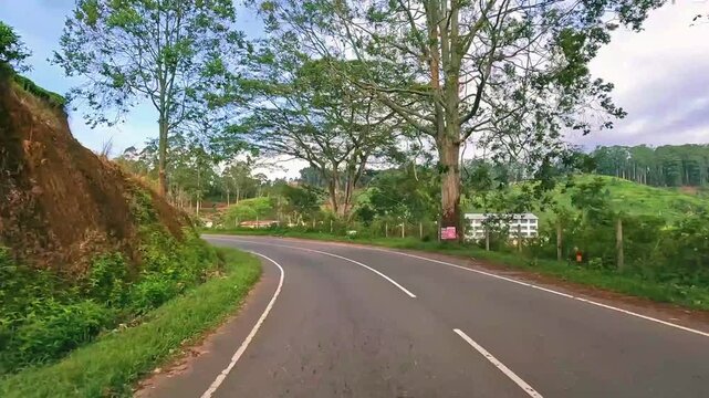 Scenic Road Through Green Mountains &ndash; Serene Nature Landscape