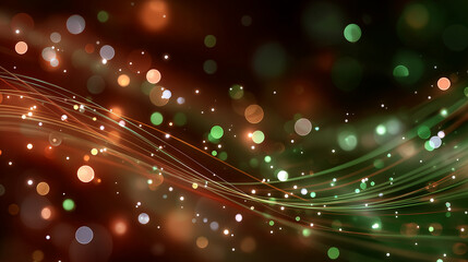 Obraz premium Abstract Bokeh Bliss: Swirling lines of light intertwine with a cascade of radiant bokeh, creating a mesmerizing display of color, depth, and enchanting beauty.