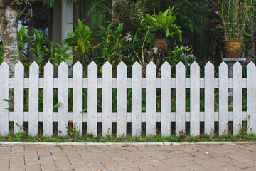 White wooden fence