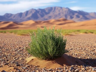 Desert Shrub in Arid Landscape