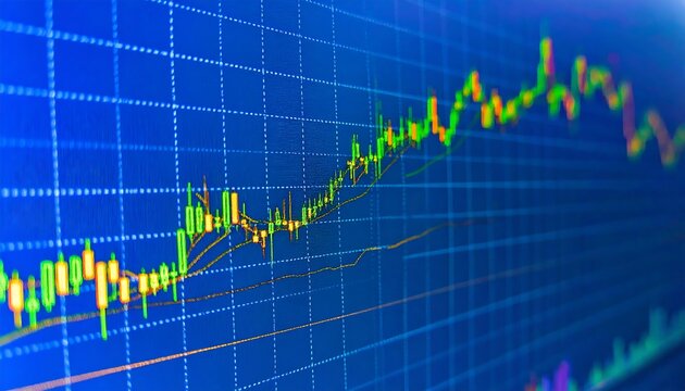 Stock market chart on a monitor