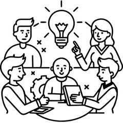 Teamwork and brainstorming session