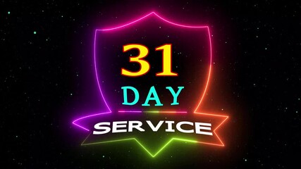 Neon Light 31 Day Service Award Display Loopable Motion Graphic