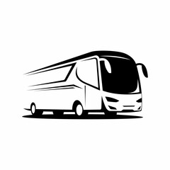 A logo of bus icon travel bus vector isolated silhouette design