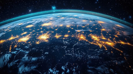 Obraz premium Communication technology for internet business. Global world network and telecommunication on earth