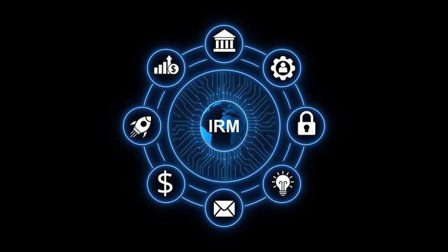 IRM Information Risk Management Globe Network Icons image photo