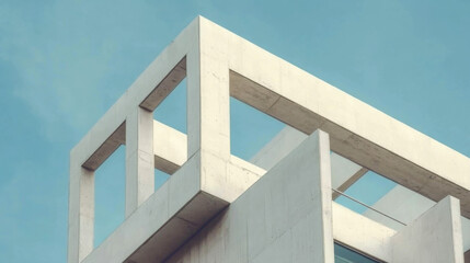 Geometric architecture detail modern concrete structure building