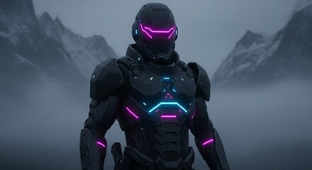 Sleek Cybernetic Armor in Dramatic Light