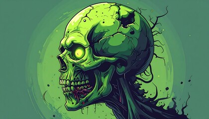 Zombie skull profile