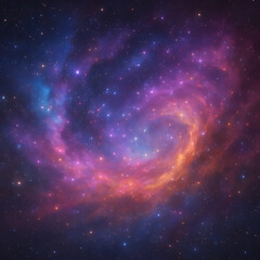Obraz premium Colorful swirling galaxy and nebula in deep space