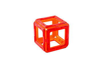 Educational magnetic construction toy step 2 – cube assembly process