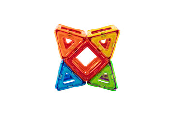 Educational magnetic construction toy step 4 – completed geometric structure