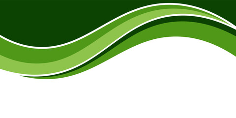 Abstract White and Green wave wide background banner. vector illustration, website, cover, and textures,