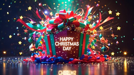 Joyful christmas celebration exploding gifts cheer HD images