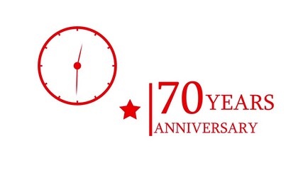 70 Years Anniversary Animation 4K ✨ Clock and star symbols glow with 70 years celebration text. Perfect background for birthday and anniversary videos.