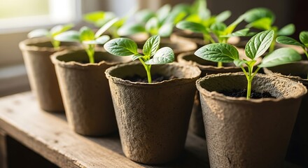 Seedlings in Biodegradable Pots: A Symbol of New Beginnings.