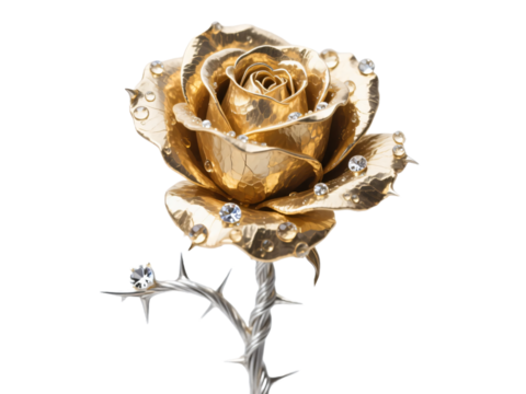 Gold Rose Flower Transparent Background - Powered by Adobe
