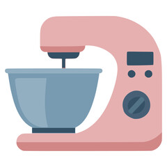 Electric mixer kitchen tool appliance baking cooking flat color vector illustration template design