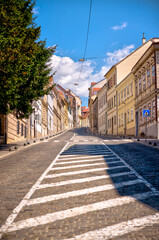 Zagreb, Croatia – July 18, 2025: Historic façades, government buildings, and narrow streets showcase the distinctive architectural character of Zagreb’s Upper and Lower Towns.
