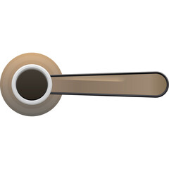 Top View of a Brown and White Coffee Cup with Saucer and Spoon on a Transparent Background Representing a Morning Beverage or Cafe Item