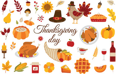 Celebrate Thanksgiving with this delightful collection of festive food icons, perfect for adding a touch of warmth and joy to your holiday designs