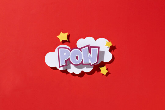 This comic book graphic showcases a "pow" effect with stars