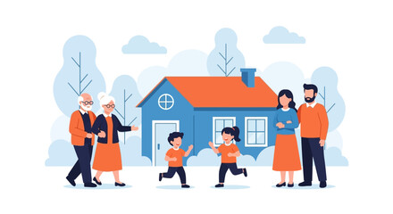 Family Gathering at Home for Christmas Holiday